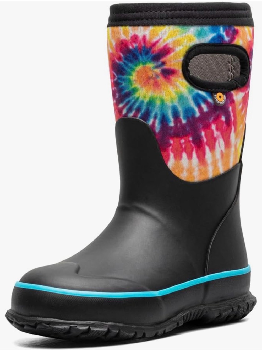 BOGS Grasp Kids Waterproof Insulated Rain Boots Size 11 Toddler Tie Dye Black